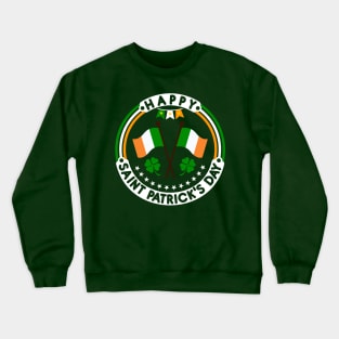 Happy Saint Patrick's Day Irish Flag Tees Crewneck Sweatshirt